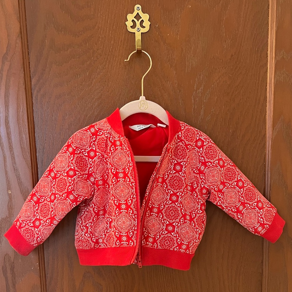 Janie and Jack - Juno valentine limited edition bandana bomber- size 12-18 mos